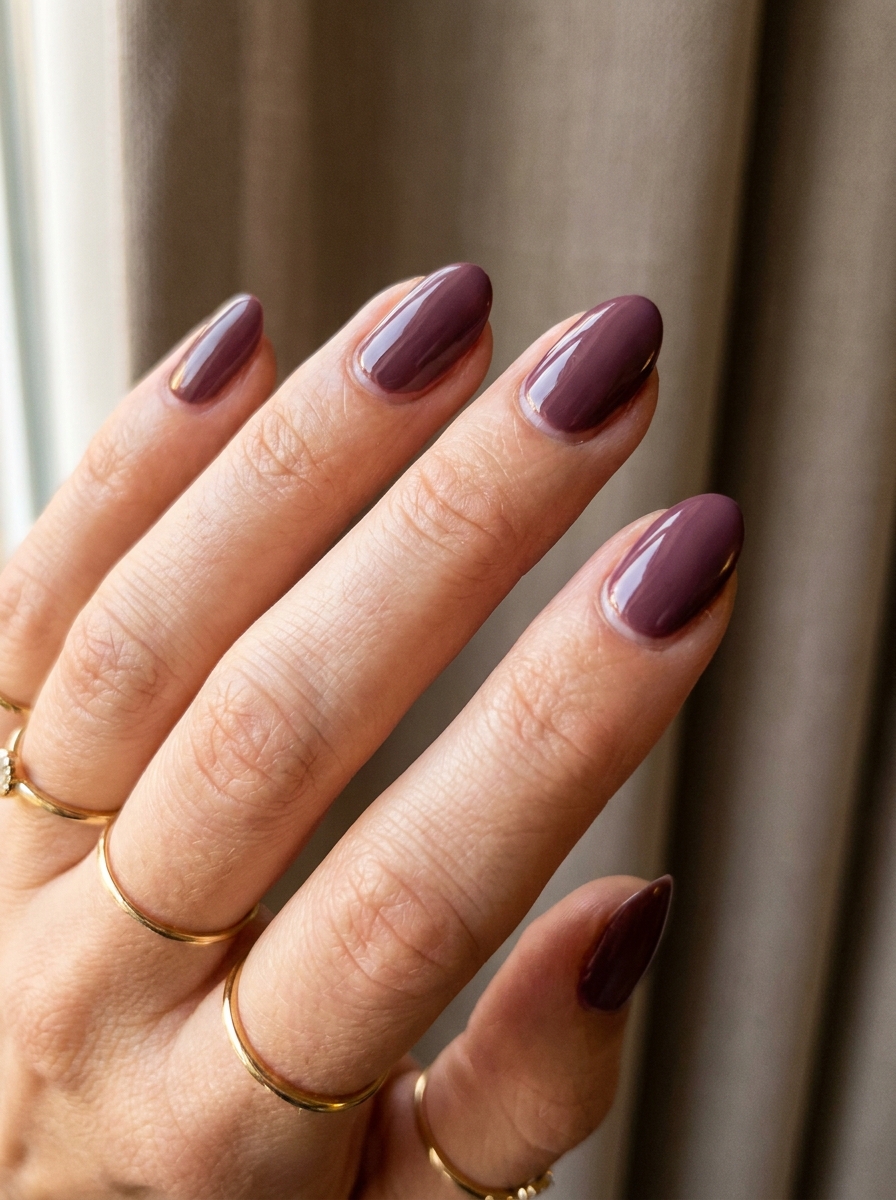 Simple Plum Nails als Simple Fall Nails Inspiration 2026